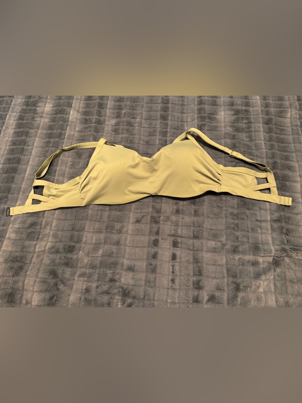 Athleta Olive Green Molded Cup Swim Top